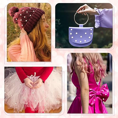 Miniatura 7 de GORGECRAFT 200 cuentas de perlas para coser, dos agujeros, perlas y diamantes de imitación con garra dorada, parte trasera plana, perlas