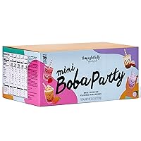 Vista 6 de Thoughtfully, Mini Juego de Fiesta de Perlas de Boba, Hace 16 Porciones de Degustación de Té de Burbujas, Incluye 4 Sabores, Tazas, Tapas, Pajitas