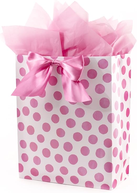 Hallmark 15" Extra Large Gift Bag with Tissue Paper (Pink