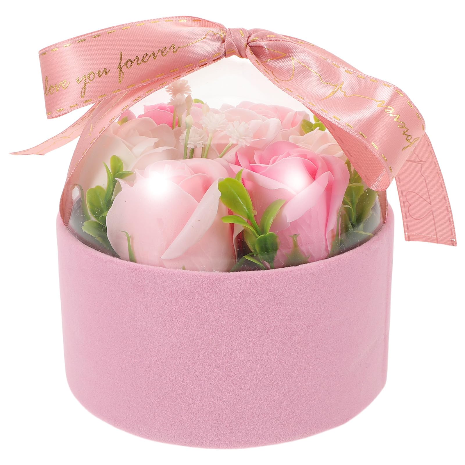 Toyvian 4 Pezzi Rose di Sapone Profumate Rosa in Scatola Regalo Elegante | Fiori Decorativi Creativi, Freschezza Delicata e Duratura, per Mamma o Fidanzata, Natale e San Valentino