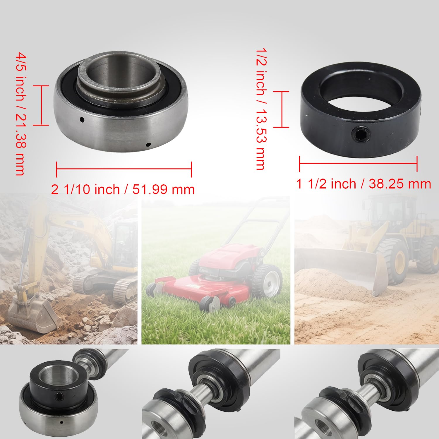 SA205-16 1" Bore Bearing Spherical Insert Bearing with Eccentric Locking Collar Rep for 1-653346 JD8665 Insert Bearing