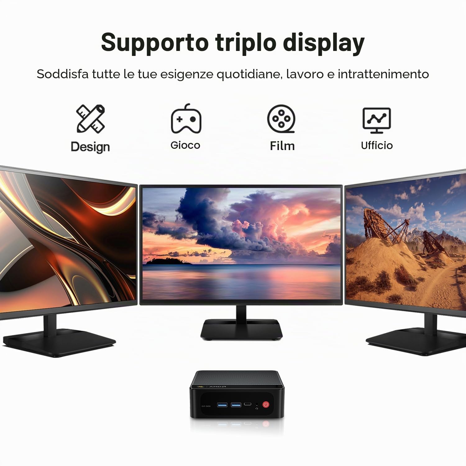 Beelink SER5 Pro Mini PC, Mini Computer con AMD Ryzen 5 5625U (6C/12T up to 4.3Ghz), 16G DDR4 SO-DIMM + 480G NVMe M.2 2280 SSD, 2500Mbps LAN, WiFi 6, BT 5.4, DP, HDMI, Type-C