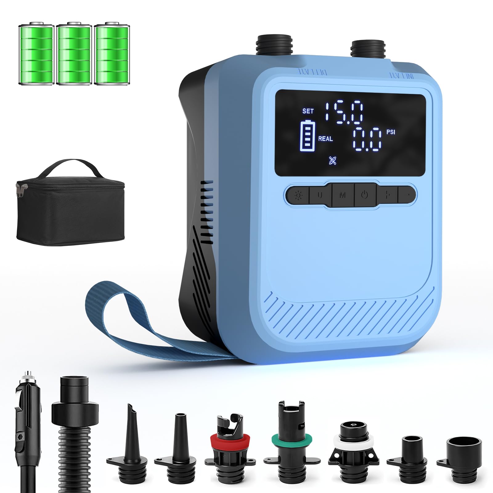 SUP Pompe Électrique 20 PSI – Rechargeable, 12V, Gonflage/Dégonflage Auto-Arrêt, Pression Précise – Gonfleur Electrique Paddle Pour Paddle, Kayak, Tente, Matelas Gonflable, Jouets Piscine