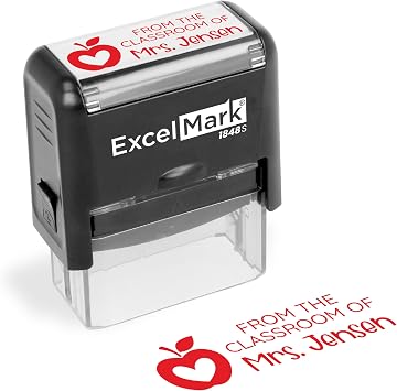 ExcelMark Personalized Teacher Stamp - from the Classroom of - Available in 11 Colors Medium