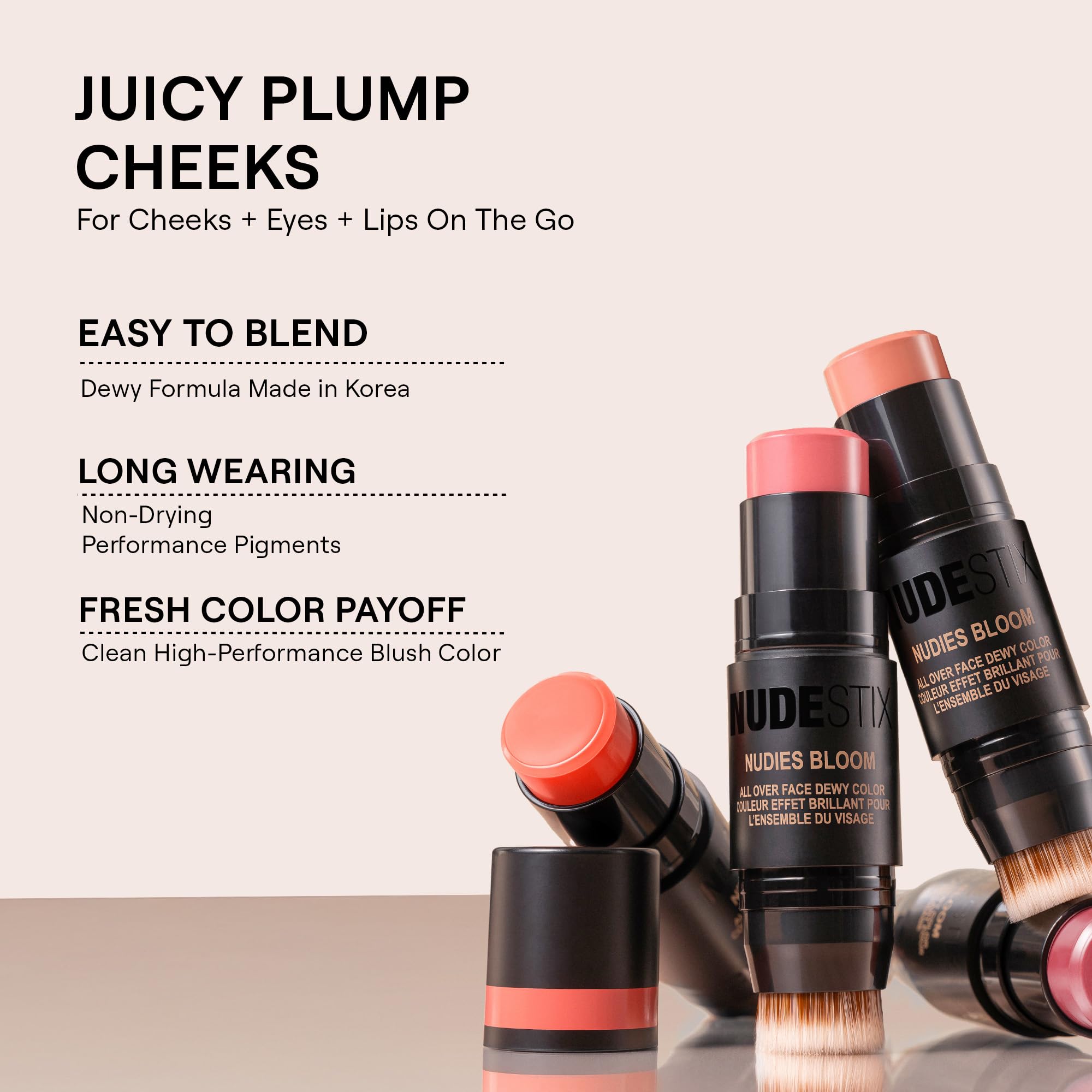 NUDESTIX Nudies Bloom Dewy Blush Stick Lilac Love – Dewy Blush Balm, Glassy Glow, Hydratisierend, Vegan – Für Wangen, Augen & Lippen 7g