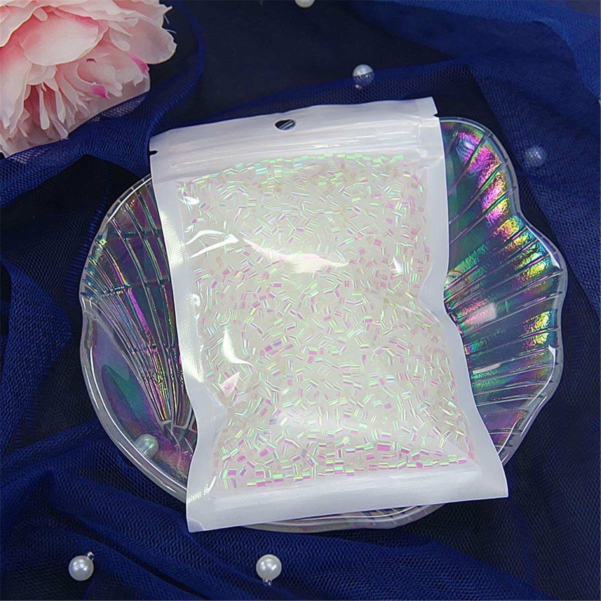 holilest Plasticine, Slime Bead Sprinkles-10g/pack-Asmr Slime Supplies Charms Accessories- Slime Sound Sprinkles Beads-White