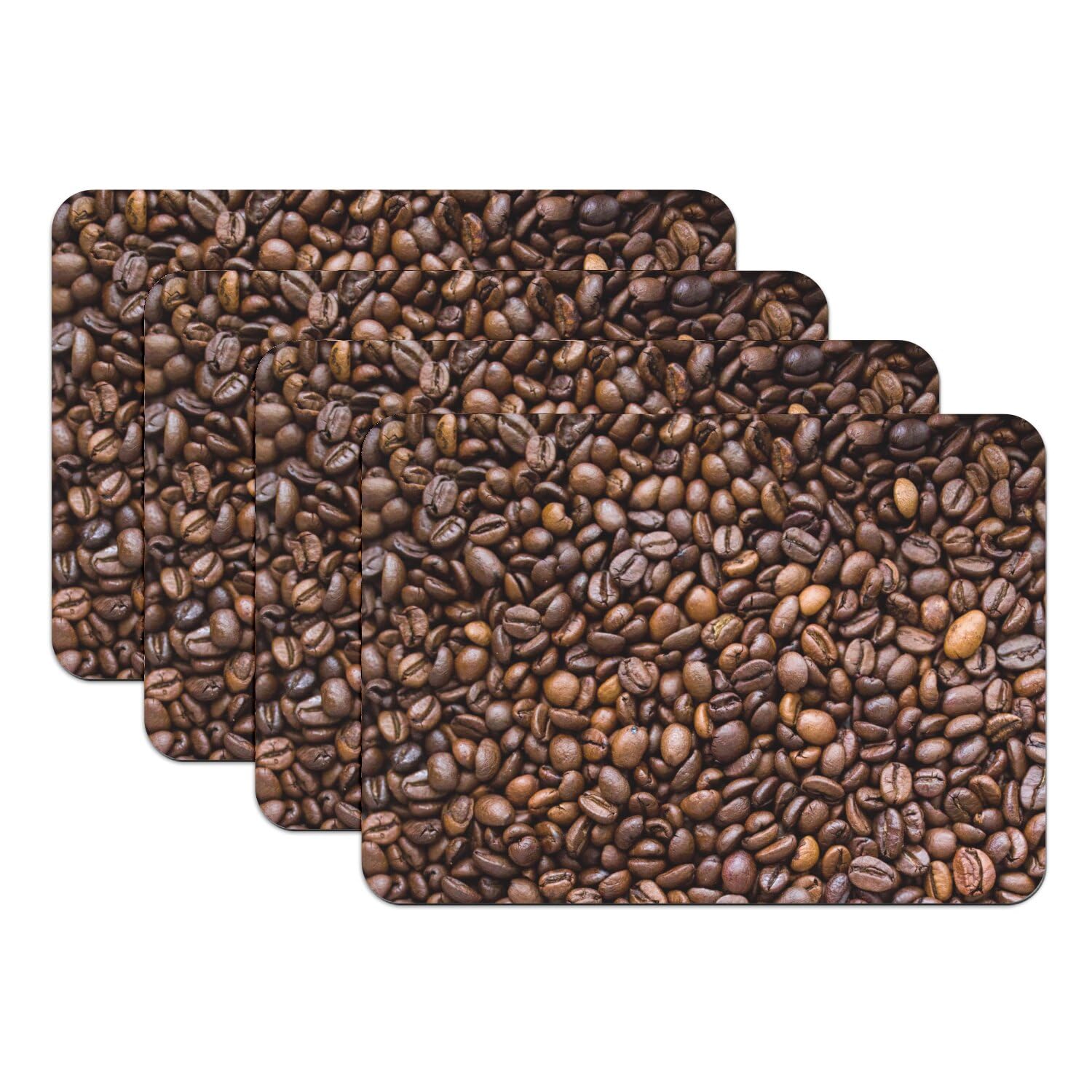 Sets de table vintage café lot de 4 grands dessous en caoutchouc 39,5 x 28,5 cm