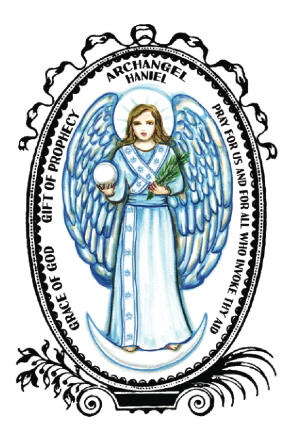 Archangel Haniel Grace of God Gift of Prophecy Lined Notebook Journal