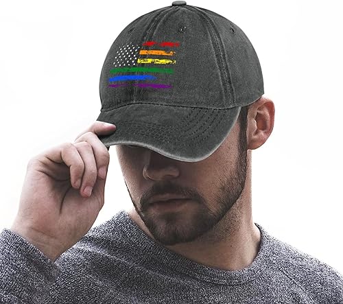 Miniatura 5 de Gorra de béisbol LGBT Pride Rainbow Denim Sombreros Love is Love Vintage Gorra de béisbol ajustable LGBT para hombres y mujeres