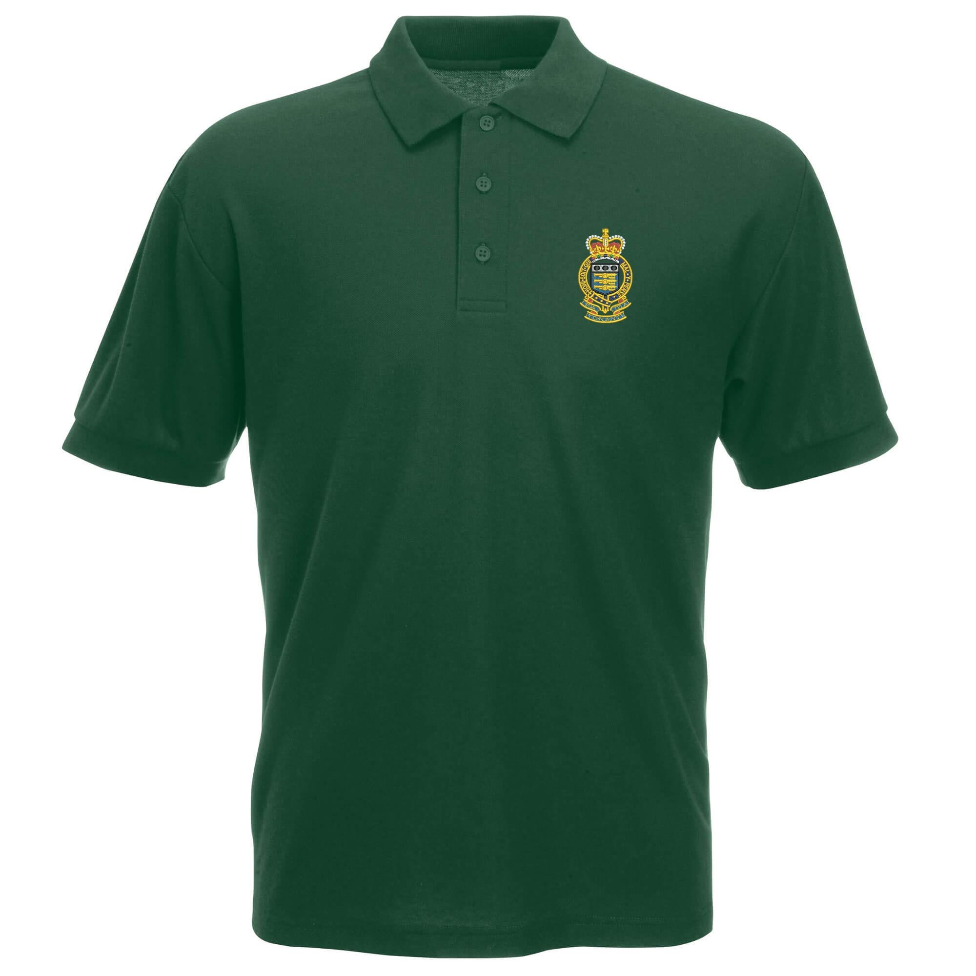 Pineapple Joe's Men's Bottle Green Royal Army Ordnance Corps Embroidered Polo - 2X Large