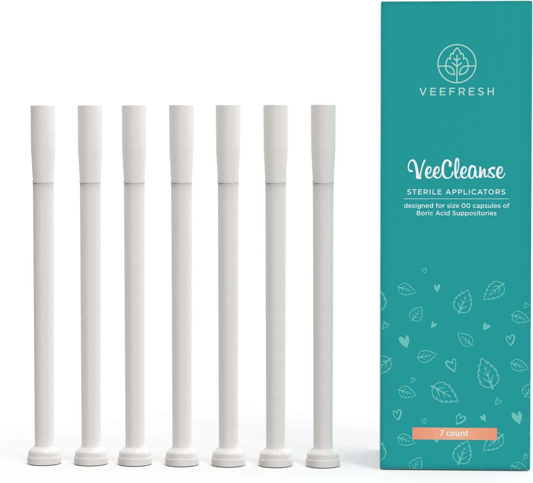 VeeFresh Suppository Applicators - for VeeCleanse Boric Acid Pills, 7pcs