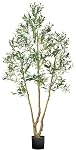 Arbre d'Olivier Artificiel VEVOR 6FT avec Pot Noir, Grand Arbre Fausse avec Tronc en Bois Naturel & Feuilles et Fruits Vrais, Plante Fausse Intérieure pour Maison, Bureau, Salon, Décor d'Angle