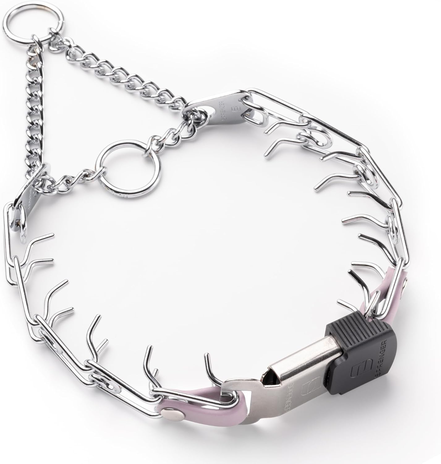 Herm Sprenger Chrome Plated Steel Dog Collar with Quick Release ClicLock Buckle O-Ring Biothane Insert Training Collar Made in Germany (Pastel Purple, 16in x 2.25mm(Neck Size up to 13-14in))