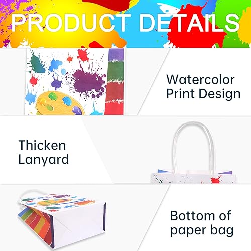 Miniatura 3 de Paquete de 32 bolsas de fiesta artística, bolsas de recuerdo de fiesta de arte de pintura, suministros de fiesta de cumpleaños con temática