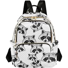 Raccoon Animal White Print Mini Backpack Purse for Women Ladies Travel Shoulder Bags Small Casual Bookbag Quilted Daypack for Work,M