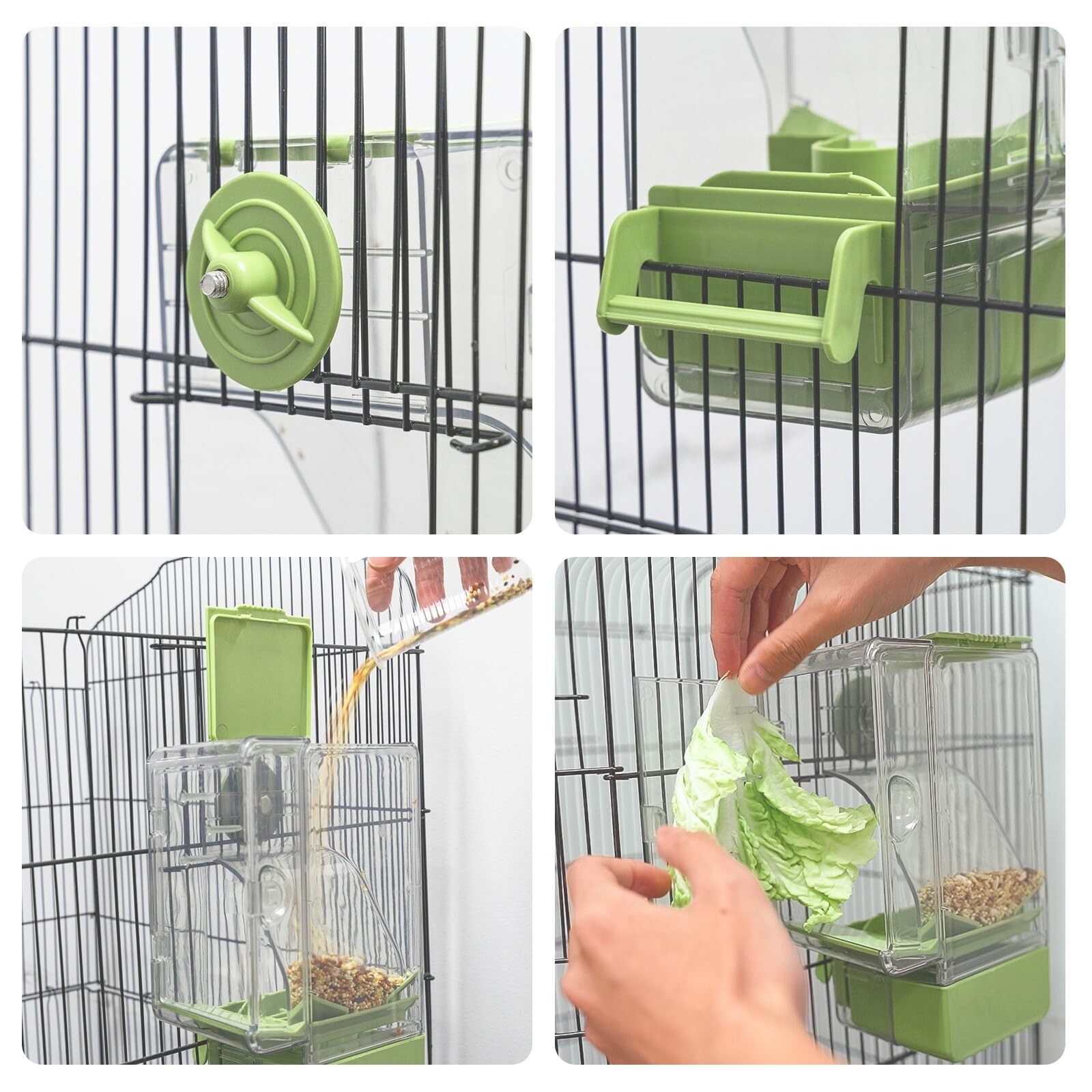 Image showcasing The Birdcage Automatic Bird Feeder, No Mess Bird Cage Feeder With Perch ...