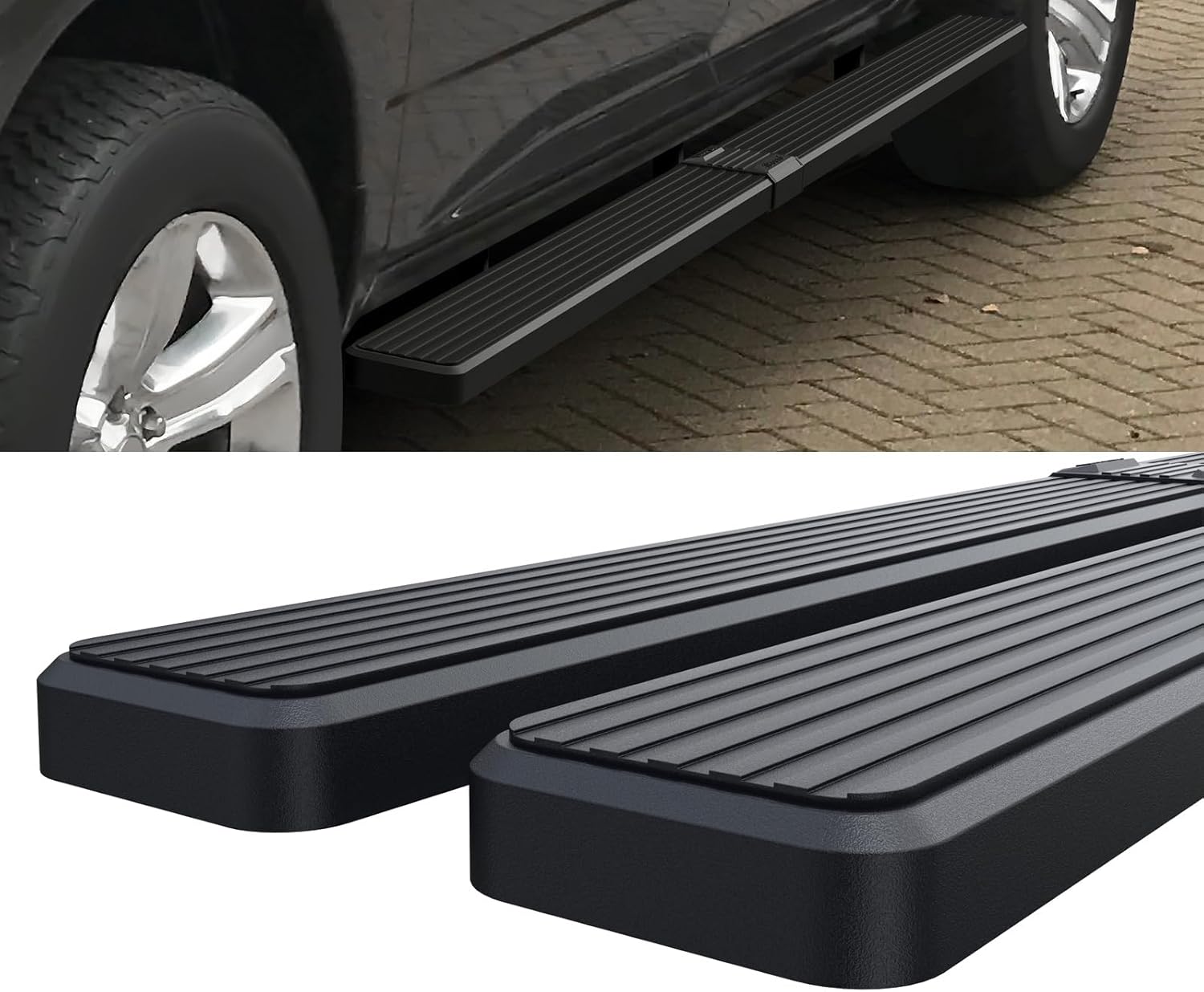 Wheel-to-Wheel HD Ridez 6" Steel Bar Compatible with Ram 1500 2009-2018 Crew Cab 5.5ft Short Bed & Ram 2500 3500 2010-2026 (Nerf Bar Side Steps Side Bars)