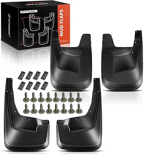 A-Premium Juego de 4 guardabarros con accesorios compatibles con Ram 1500 2019-2026 (sin guardabarros), delantero y trasero