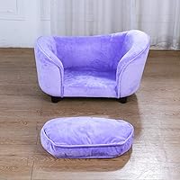 Vista 3 de Getifun Sofá cama para mascotas, sofá de terciopelo con cojín extraíble lavable para perros pequeños y gatos (morado)