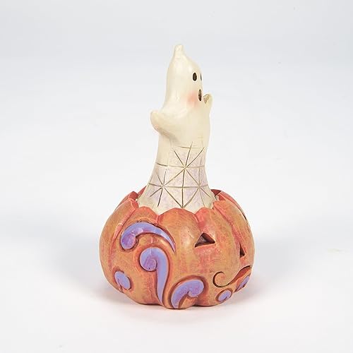 Miniatura 6 de Enesco Jim Shore Heartwood Creek Ghost in Pumpkin - Figura en miniatura, 3.94 pulgadas, multicolor