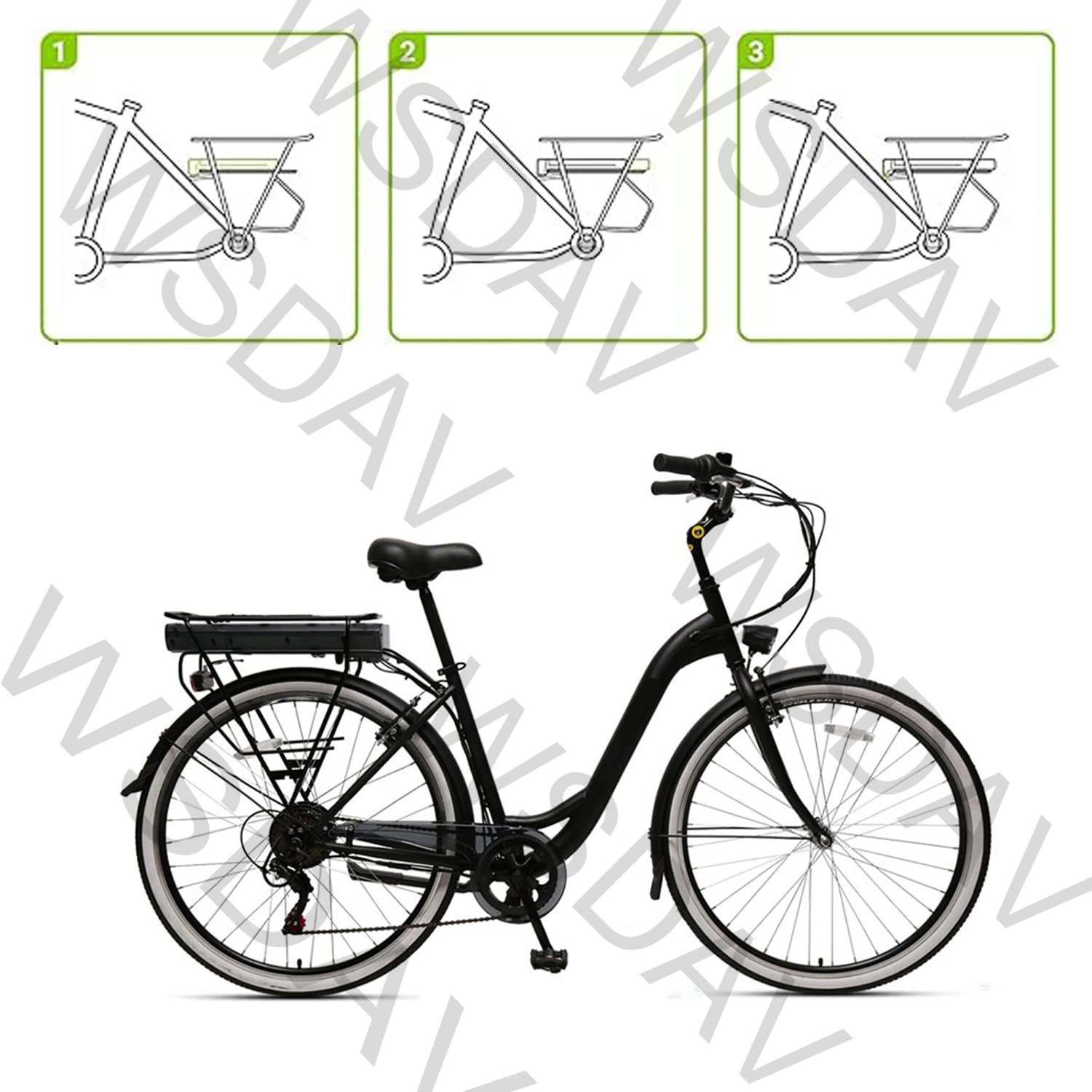 Porte-Bagages pour vélo électrique, Batterie 24 V 10,4 Ah, Pack de Batteries Lithium 14 Ah, Batterie 36 V 7,8 Ah, Chargeur pour VTT,36v10.5ah