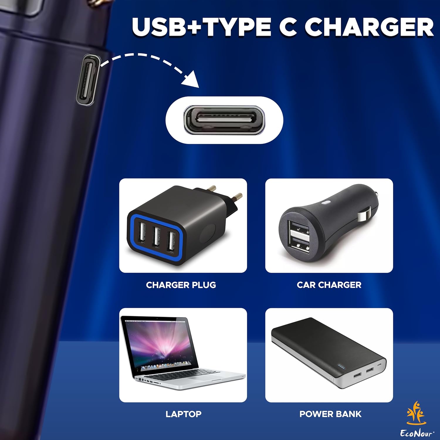 EcoNour Smart Tower Fan (42-Inch) with WiFi & Remote + Portable USB Handheld Fan | Bladeless Design, 3 Speeds, LED Touch Display & Rechargeable Mini Fan with 5 Speeds | Perfect Combo for Home, Office