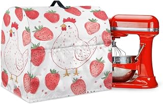 Stand Mixer Organizer Bags, Strawberry Stand Mixer Cover with Handle Fashion Mixer Accessories Stand Blender Cover Portable Mixer Attchments Mixer Cover for Home Kitchen Decor