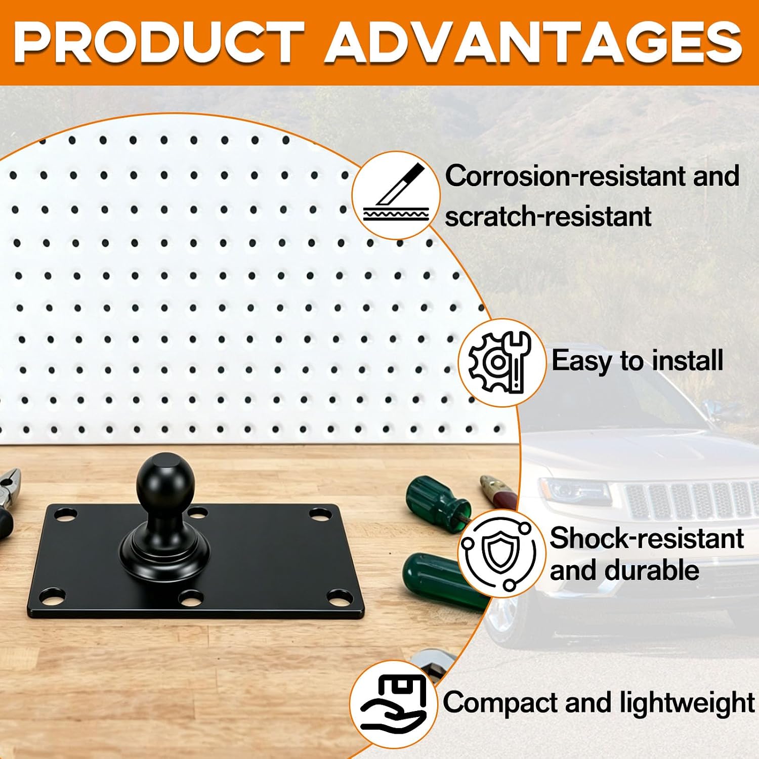 48388 Accessories Trailer Tongue Ball Plate Trailer-Mounted Sway Control Ball. RV Trailer Camper Tow Hitch Stability Repair Use, with Sway Control Components Direct Replaces 48380 48381