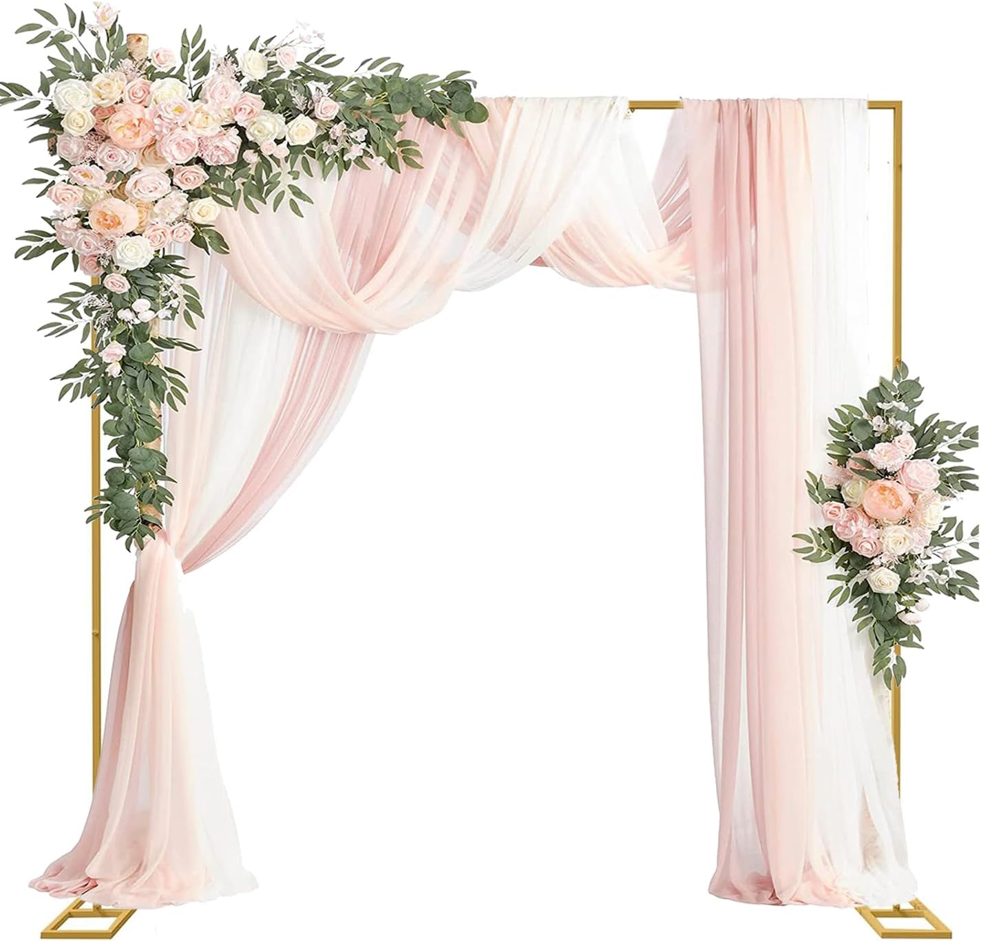 Balloon Arch Stand,Square Backdrop Stand,Golden Circle Wedding Arch Frame 3M x 3M for Wedding,Valentine's Day,Birthday,Party,Friends Gathering,Christmas,Garden Decoration