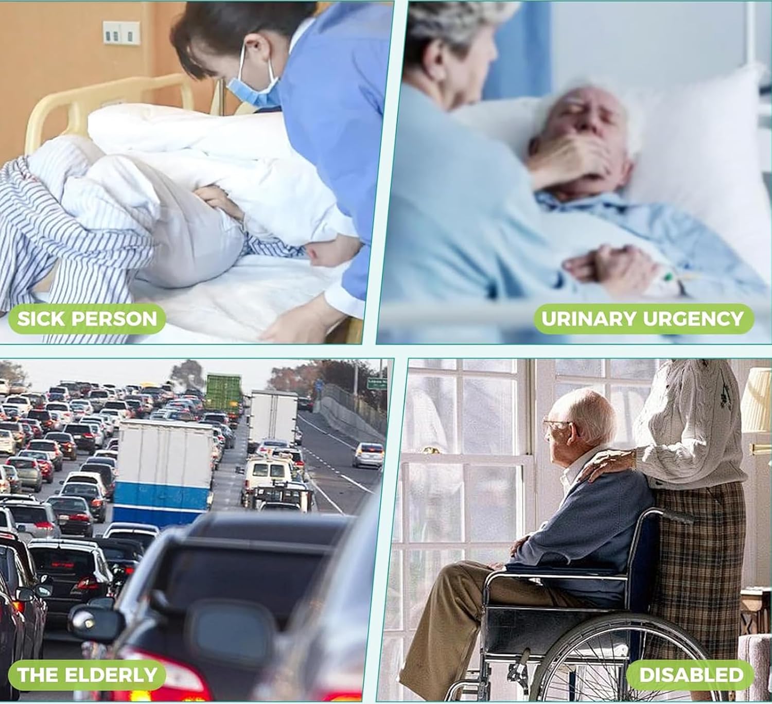 Urine Bag Underpants, Male Wearable Portable Pee Bag, Pee Catheter Holder for Elder with Collection Bag, Pee Catheter Holder (L)