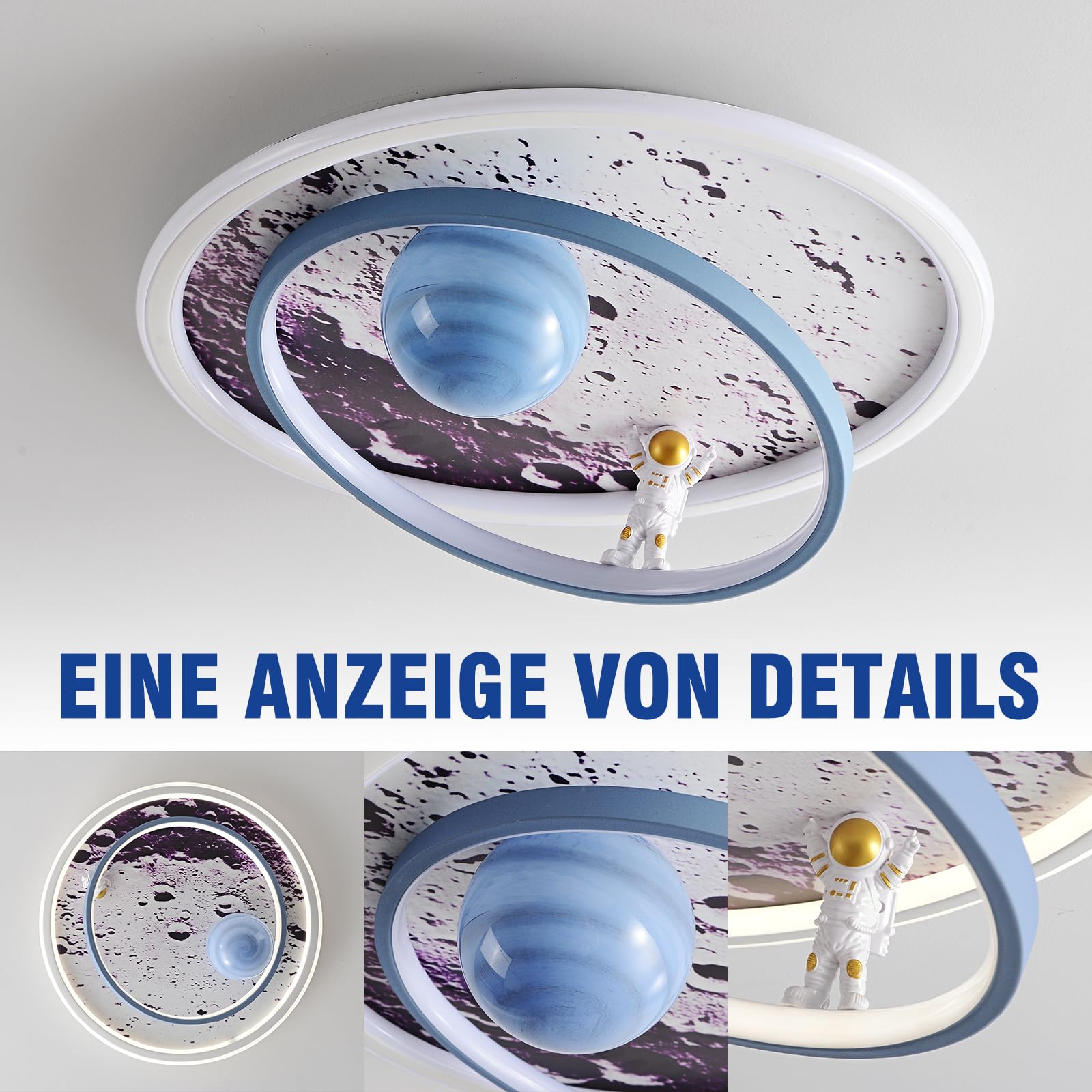 AHXIAOZN Lámpara LED Techo Niños, Lámpara Techo Astronauta 3D con Control Remoto, para Dormitorio de Niños y Niñas Lámpara Techo Regulable