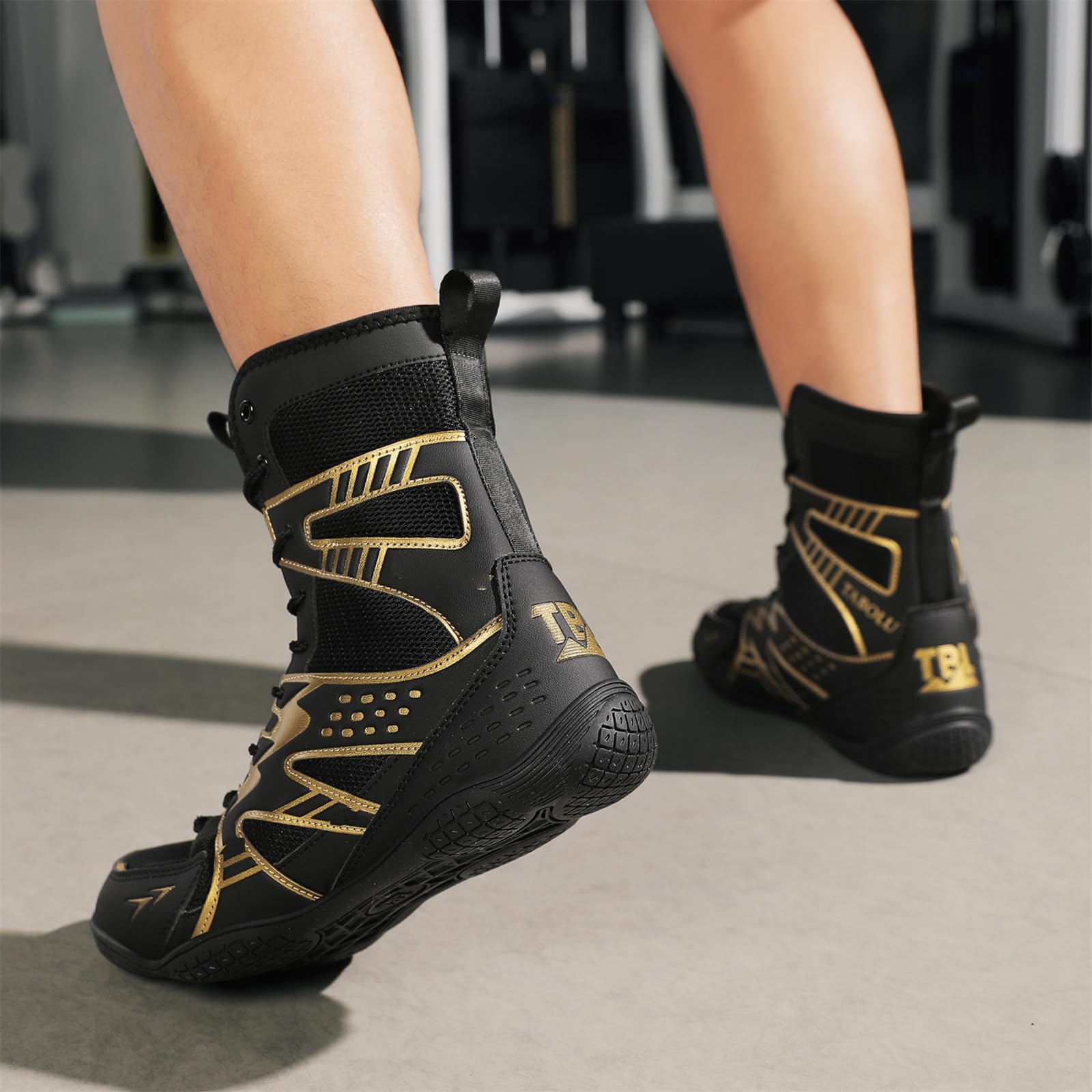 Zapatillas Boxeo Hombre Antideslizantes Zapatillas Lucha Libre Entrenamiento Cruzado Transpirables para Gimnasio Levantamiento Pesas Combate