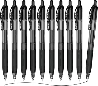 G-103 10 Pack Retractable Gel Pens 0.5mm, Black Ink Pen Extra Fine Point Quick Dry, 0.5 mm Ballpoint Pen Fine Point Smooth Writing Pens for for Office School Supplies