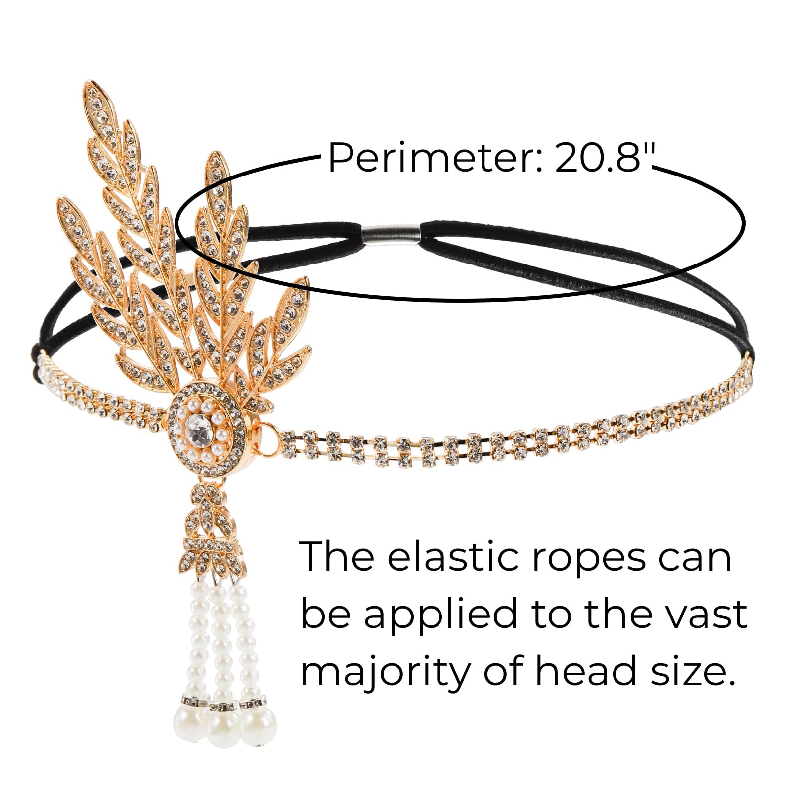 Hiceeden 6 Pcs 1920s Flapper Accessories for Women Roaring 20s Great Gatsby Accessories for Party Flapper Costume Set Includes Headband - Image 2