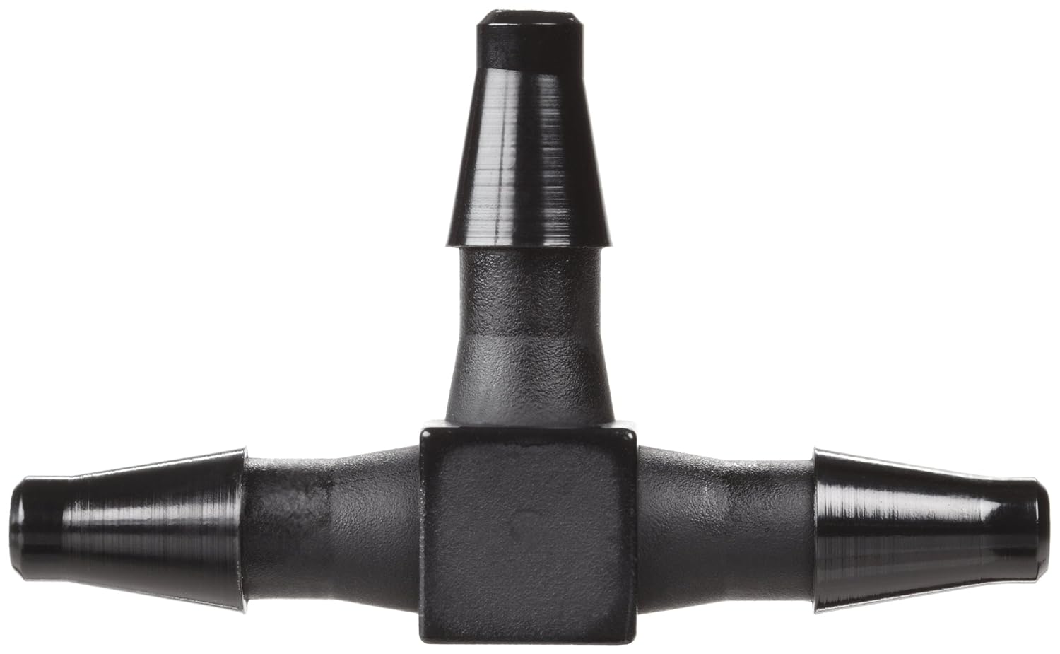 Value Plastics Tee Connector , Classic Barbs, 3/32"ID Tube, Black Nylon (Pack of 5)