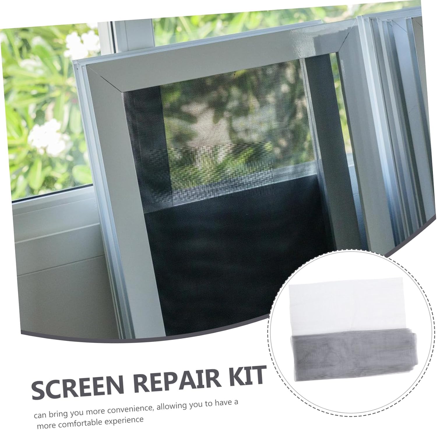 Homoyoyo Replacement Screen Kit Window Screen Patch Spline Rollers Easy Installation Tool