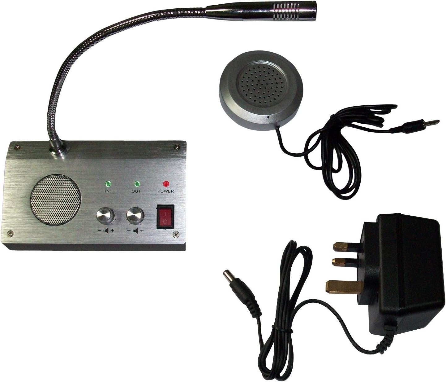 Bank Counter Window Intercom System Dual-way Intercommunication Microphone (3W UK Version)