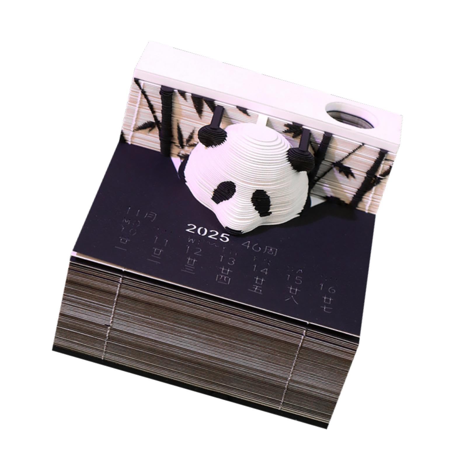 3D Tischkalender 2025, Notizblock, Kunstkalender Skulptur, Kreatives Geschenk, DIY Notizblock für Zuhause, Schreibtisch, Büro, c