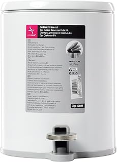 Primanova Cigo Çöp Kovası Pedallı 6 Lt Beyaz İçi Gri