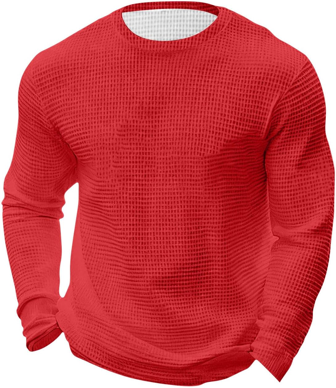 Men's Big and Tall Long Sleeve Shirts,Waffle Crew Neck Thermal Underwear Tops Lightweight Casual Slim Fit Undershirts