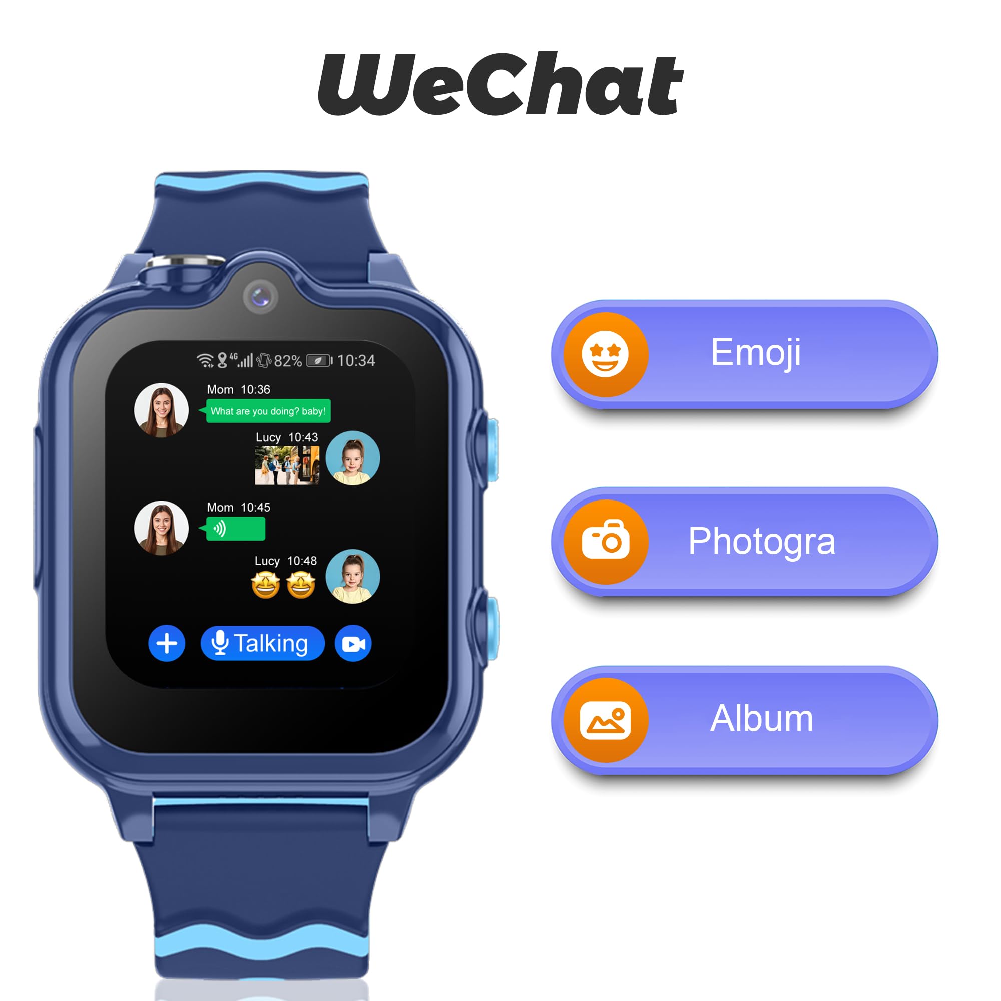 Reloj Inteligente con GPS y Llamadas Smartwatch Niña Niño Teléfono Reloj 4G