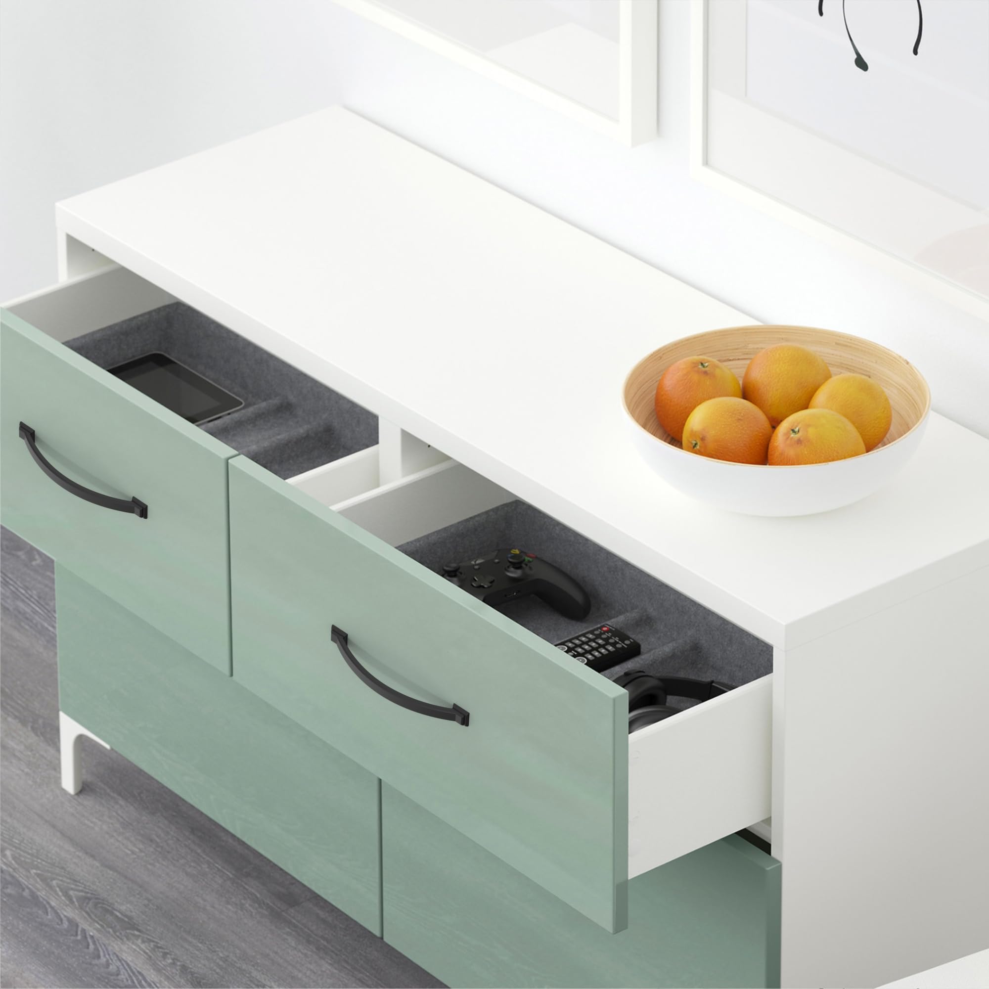 Paquete de 10 tiradores de gabinete de 16 cm, color negro mate, tiradores de cajón para armario de cocina