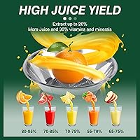 Vista 2 de Máquina exprimidora, extractor de exprimidor centrífugo de 1000 W con boca ancha de 2.6 pulgadas para frutas y verduras enteras, exprimidor