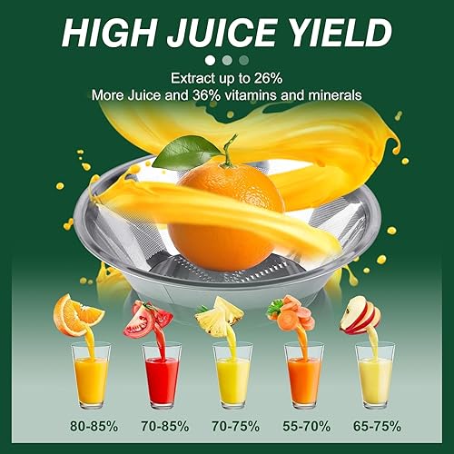 Miniatura 2 de Máquina exprimidora, extractor de exprimidor centrífugo de 1000 W con boca ancha de 2.6 pulgadas para frutas y verduras enteras, exprimidor