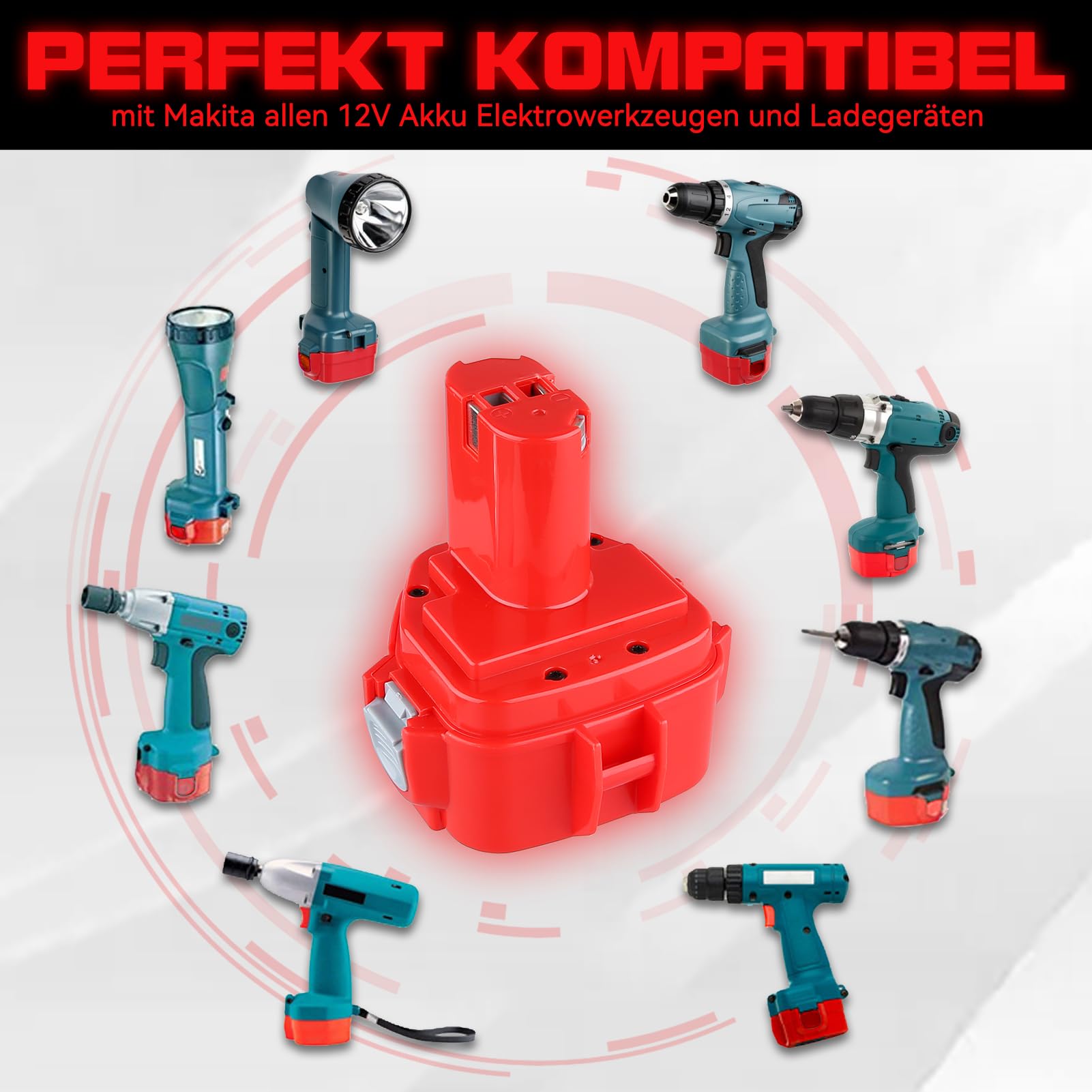 VANTTECH 2 Stück 12V 4,8Ah NI-MH Ersatz für Makita Akku 12V, Kompatibel mit 1220 1222 PA12 1233S 1234 1235 1235B 1235F 192696-2 192698-8 192698-A 193138-9 193157-5