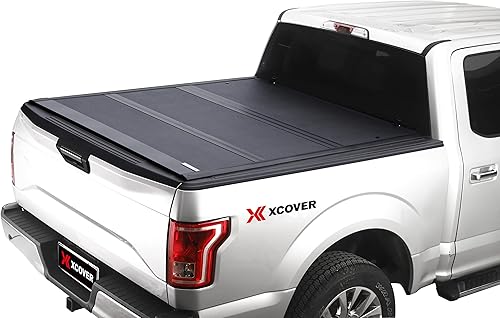 XCOVER - Cubierta rígida plegable para caja de camioneta de perfil bajo, compatible con caja Frontier de 5 pies 2022-2025, con wo/pista