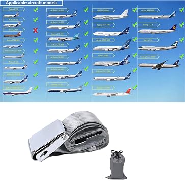 Adjustable 7-51 Airplane Seatbelt Extender - FITS All Airlines (not Southwest) Bring You a Comfortable Trip, gray