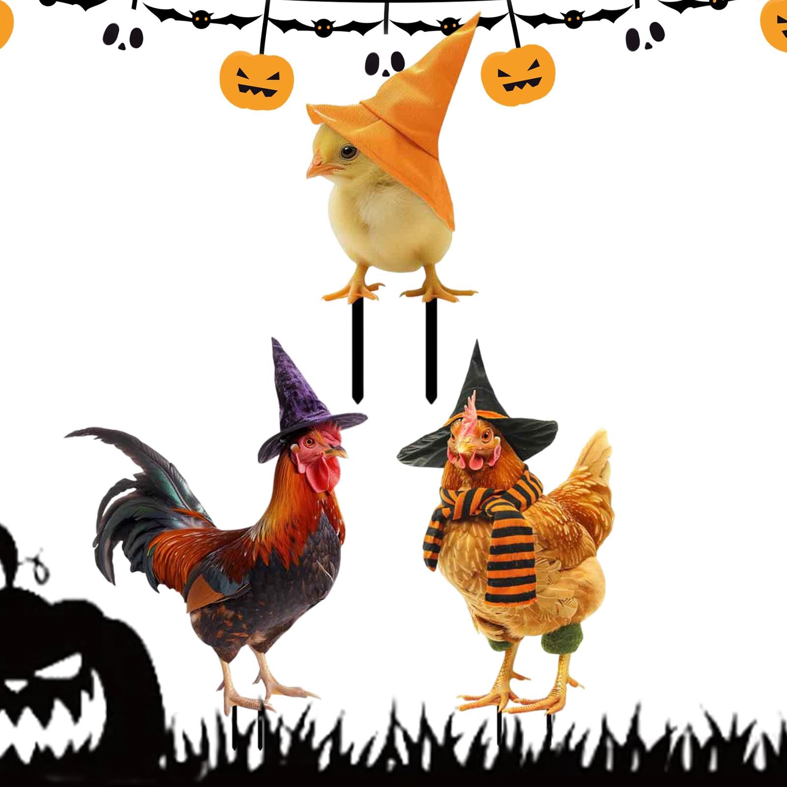Panneaux de jardin d'Halloween en métal pour pots et parterres
