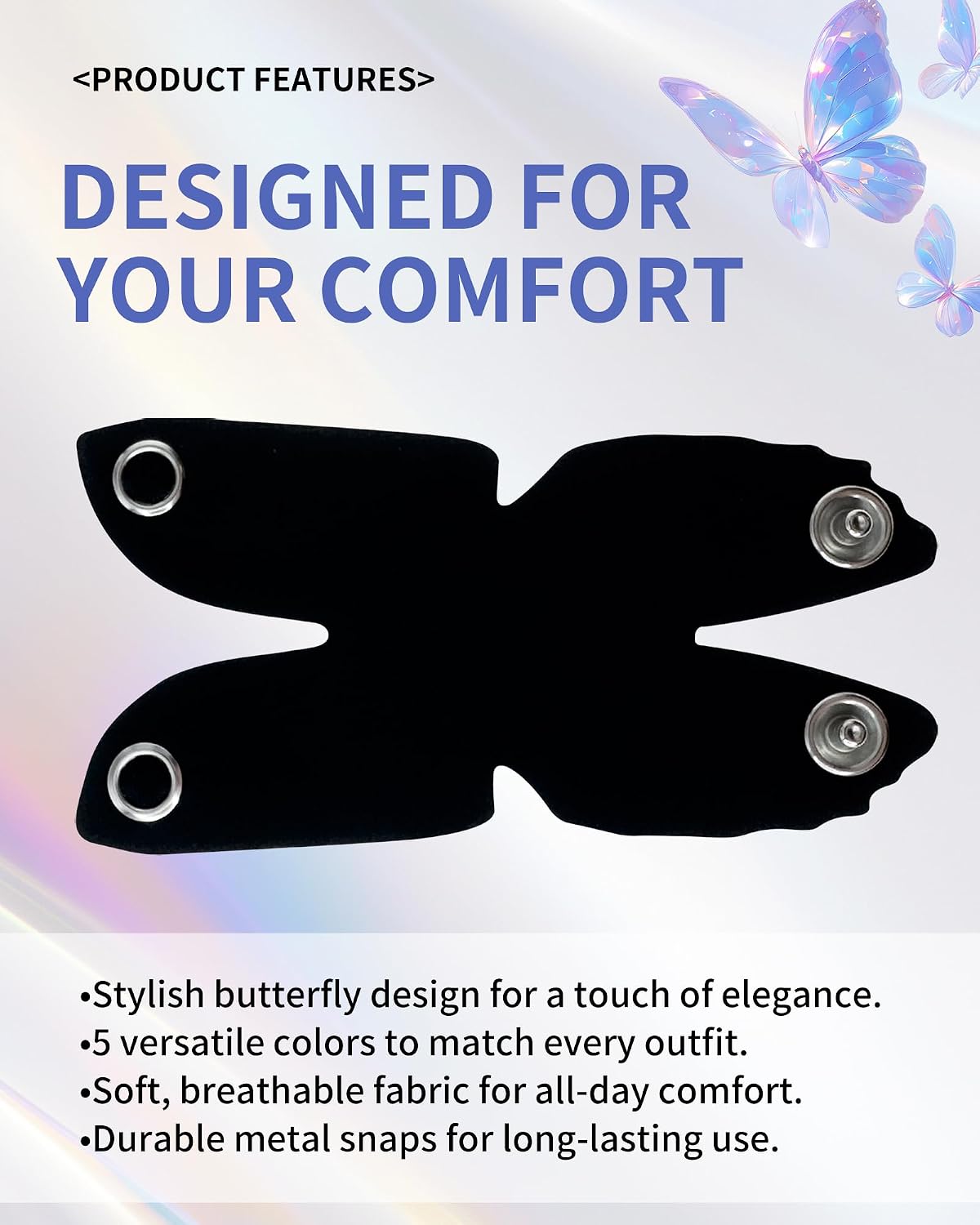Butterfly Bodysuit Extender for Women - Adjustable Snap-On Extender for Added Length and All-Day Comfort