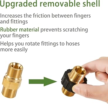 FIXFANS Pressure Washer Adapter Set, Pressure Washer Hose 1/4 X 50 FT